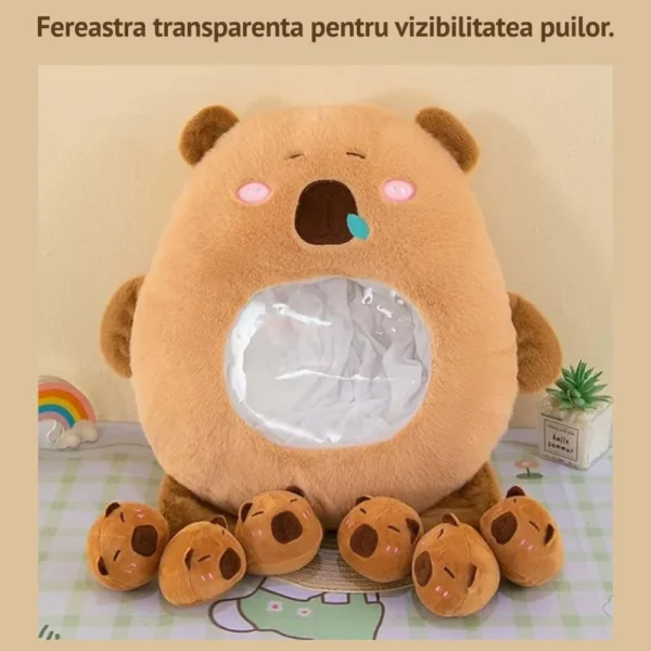 jucarie de plus capibara cu 6 pui, maro, 50 cm , impact vision® jucarie de plus capibara cu 6 pui, maro, 50 cm , impact vision®