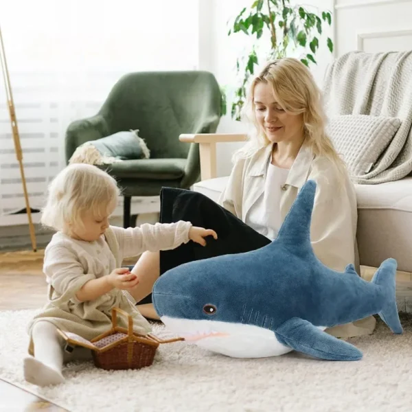 jucarie plus tip perna rechin cu paturica catifelata, albastru,  60 cm, impact vision® jucarie plus tip perna rechin cu paturica catifelata, albastru,  60 cm, impact vision®