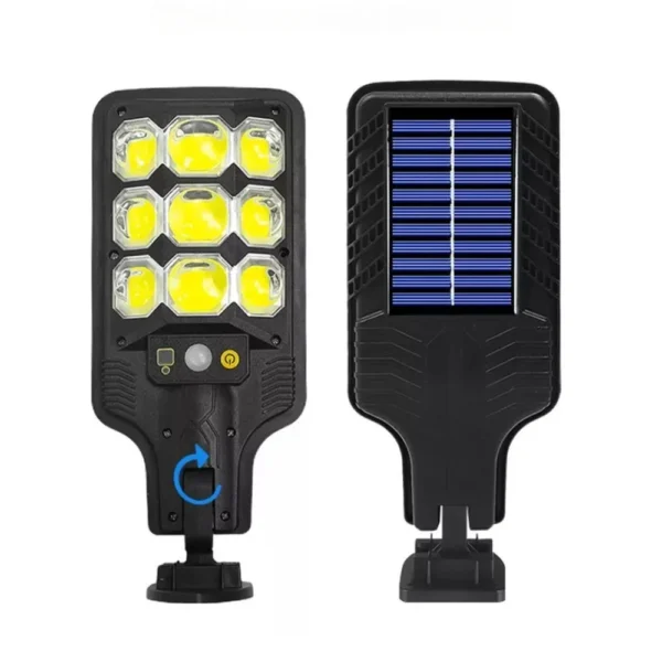 lampa solara de exterior, pentru casa/gradina/terasa, 63 led cob, senzori de miscare, rezistenta la apa ip65, negru, impact vision® lampa solara de exterior, pentru casa/gradina/terasa, 63 led cob, senzori de miscare, rezistenta la apa ip65, negru, impact vision®