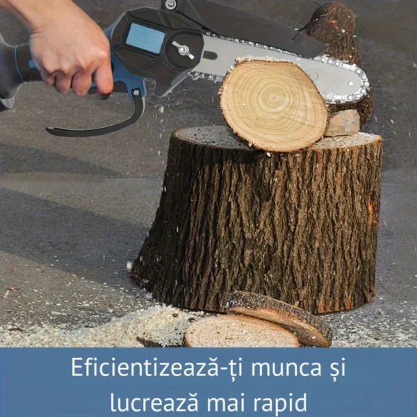 mini fierastrau electric portabil / mini drujba cu lant pe acumulator, acumulatori de 48 v, albastru, impact vision® mini fierastrau electric portabil / mini drujba cu lant pe acumulator, acumulatori de 48 v, albastru, impact vision®