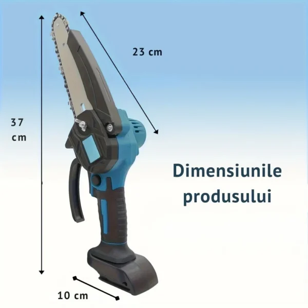 mini fierastrau electric portabil / mini drujba cu lant pe acumulator, acumulatori de 48 v, albastru, impact vision® mini fierastrau electric portabil / mini drujba cu lant pe acumulator, acumulatori de 48 v, albastru, impact vision®