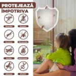 plasa tip perde cu inchidere magnetica pentru tantari, muste sau alte insecte, 14 magneti puternici, 190 x 100 cm, maro, impact vision®