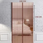 plasa tip perde cu inchidere magnetica pentru tantari, muste sau alte insecte, 14 magneti puternici, 190 x 100 cm, maro, impact vision®