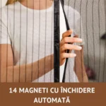  plasa tip perde cu inchidere magnetica pentru tantari, muste sau alte insecte, 14 magneti puternici, 190 x 100 cm, negru, impact vision®