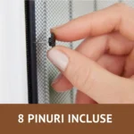  plasa tip perde cu inchidere magnetica pentru tantari, muste sau alte insecte, 14 magneti puternici, 190 x 100 cm, negru, impact vision®
