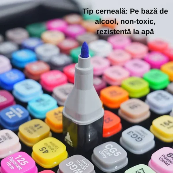 set 36 de carioci profesionale, markere multicolore, cu cerneala pe baza de alcool, cap dublu, impact vision® set 36 de carioci profesionale, markere multicolore, cu cerneala pe baza de alcool, cap dublu, impact vision®