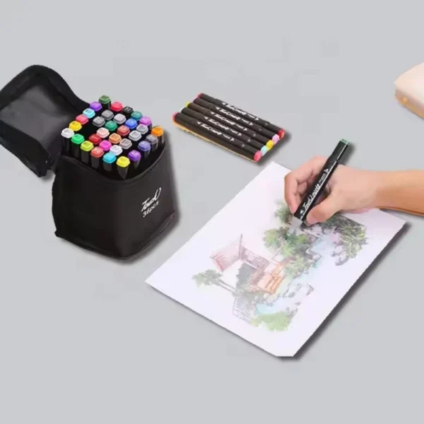 set 36 de carioci profesionale, markere multicolore, cu cerneala pe baza de alcool, cap dublu, impact vision® set 36 de carioci profesionale, markere multicolore, cu cerneala pe baza de alcool, cap dublu, impact vision®