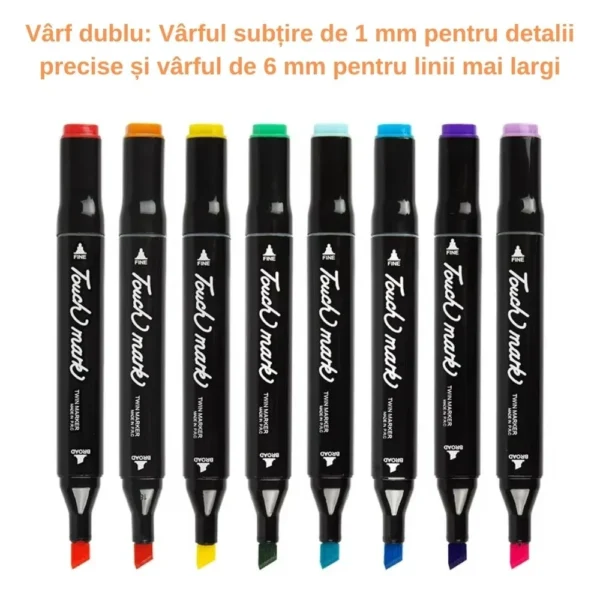 set 36 de carioci profesionale, markere multicolore, cu cerneala pe baza de alcool, cap dublu, impact vision® set 36 de carioci profesionale, markere multicolore, cu cerneala pe baza de alcool, cap dublu, impact vision®