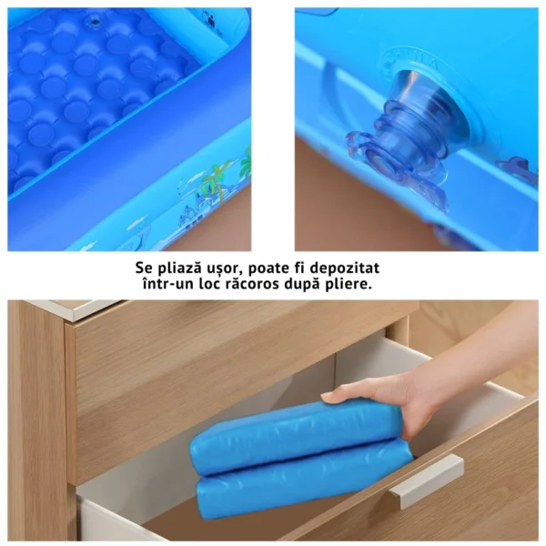 piscina gonflabila pentru copii, multicolora, dreptunghiulara, baza moale si trei inele gonflabile, dimensiuni 180 x 125 x 54 cm, vinil rezistent, gradina si exterior, impact vision® piscina gonflabila pentru copii, multicolora, dreptunghiulara, baza moale si trei inele gonflabile, dimensiuni 180 x 125 x 54 cm, vinil rezistent, gradina si exterior, impact vision®