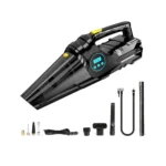 aspirator auto portabil multifuncțional 4 in 1, compresor anvelope, manometru, lanternă led, 100w, negru, impact vision®