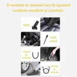aspirator auto portabil multifuncțional 4 in 1, compresor anvelope, manometru, lanternă led, 100w, negru, impact vision®