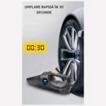 aspirator auto portabil multifuncțional 4 in 1, compresor anvelope, manometru, lanternă led, 100w, negru, impact vision®