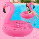 colac gonflabil pentru copii si adulti, roz, diametru 90 cm, flamingo, impact vision®