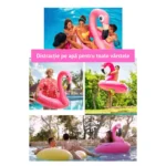colac gonflabil pentru copii si adulti, roz, diametru 90 cm, flamingo, impact vision®