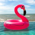 colac gonflabil pentru copii si adulti, roz, diametru 90 cm, flamingo, impact vision®