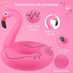 colac gonflabil pentru copii si adulti, roz, diametru 90 cm, flamingo, impact vision®