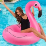 colac gonflabil pentru copii si adulti, roz, diametru 90 cm, flamingo, impact vision®