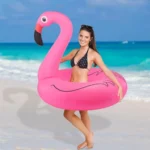 colac gonflabil pentru copii si adulti, roz, diametru 120 cm, flamingo, impact vision®