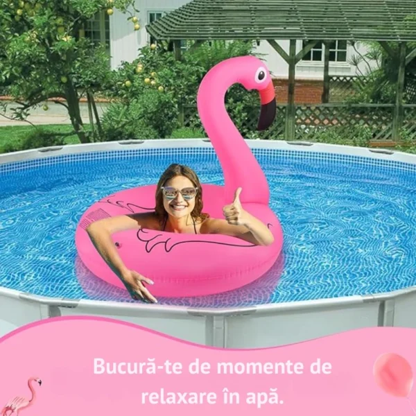 colac gonflabil pentru copii si adulti, roz, diametru 120 cm, flamingo, impact vision® colac gonflabil pentru copii si adulti, roz, diametru 120 cm, flamingo, impact vision®