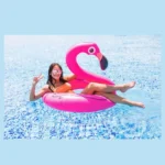 colac gonflabil pentru copii si adulti, roz, diametru 120 cm, flamingo, impact vision®