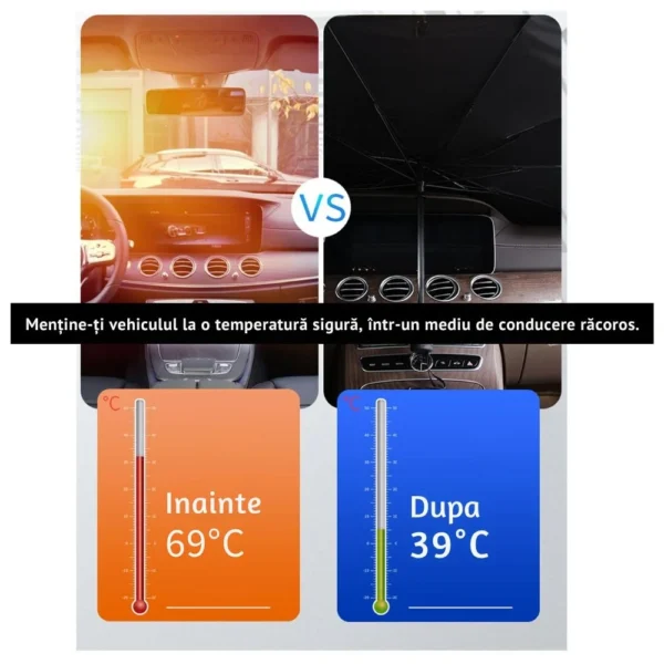 parasolar auto pentru parbriz tip umbrela – protectie uv, pliabil, usor de depozitat , negru argintiu, impact vision® parasolar auto pentru parbriz tip umbrela – protectie uv, pliabil, usor de depozitat , negru argintiu, impact vision®