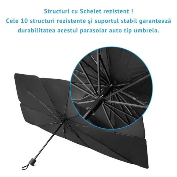 parasolar auto pentru parbriz tip umbrela – protectie uv, pliabil, usor de depozitat , negru argintiu, impact vision® parasolar auto pentru parbriz tip umbrela – protectie uv, pliabil, usor de depozitat , negru argintiu, impact vision®