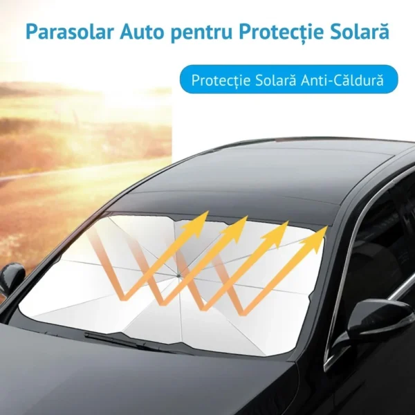 parasolar auto pentru parbriz tip umbrela – protectie uv, pliabil, usor de depozitat , negru argintiu, impact vision® parasolar auto pentru parbriz tip umbrela – protectie uv, pliabil, usor de depozitat , negru argintiu, impact vision®