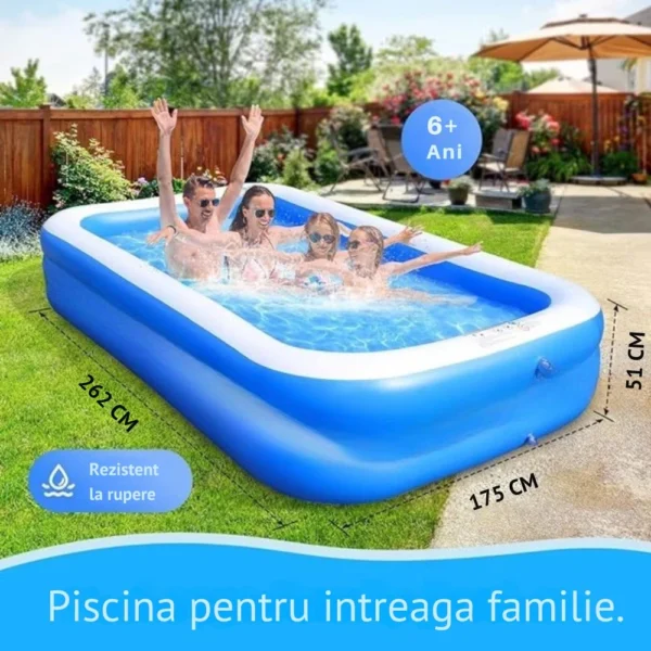 piscina gonflabila, culoare alb/albastru, dreptunghiulara, doua inele gonflabile, dimensiuni 262 x 175 x 51 cm, vinil rezistent, gradina si exterior, impact vision® piscina gonflabila, culoare alb/albastru, dreptunghiulara, doua inele gonflabile, dimensiuni 262 x 175 x 51 cm, vinil rezistent, gradina si exterior, impact vision®