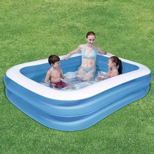 piscina gonflabila, culoare alb/albastru, dreptunghiulara, doua inele gonflabile, dimensiuni 262 x 175 x 51 cm, vinil rezistent, gradina si exterior, impact vision® piscina gonflabila, culoare alb/albastru, dreptunghiulara, doua inele gonflabile, dimensiuni 262 x 175 x 51 cm, vinil rezistent, gradina si exterior, impact vision®