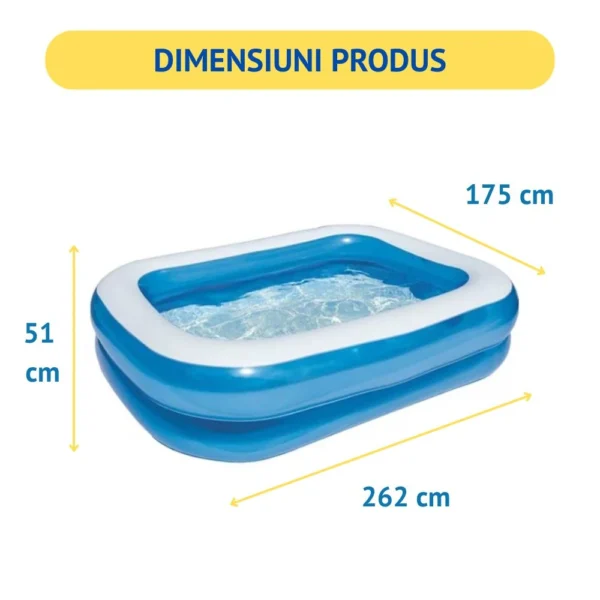 piscina gonflabila, culoare alb/albastru, dreptunghiulara, doua inele gonflabile, dimensiuni 262 x 175 x 51 cm, vinil rezistent, gradina si exterior, impact vision® piscina gonflabila, culoare alb/albastru, dreptunghiulara, doua inele gonflabile, dimensiuni 262 x 175 x 51 cm, vinil rezistent, gradina si exterior, impact vision®