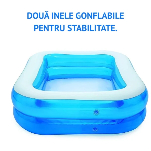 piscina gonflabila, culoare alb/albastru, dreptunghiulara, doua inele gonflabile, dimensiuni 262 x 175 x 51 cm, vinil rezistent, gradina si exterior, impact vision® piscina gonflabila, culoare alb/albastru, dreptunghiulara, doua inele gonflabile, dimensiuni 262 x 175 x 51 cm, vinil rezistent, gradina si exterior, impact vision®