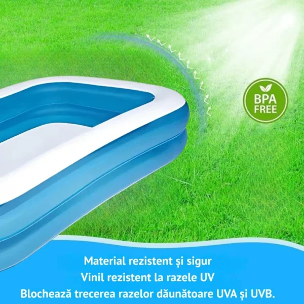 piscina gonflabila, culoare alb/albastru, dreptunghiulara, doua inele gonflabile, dimensiuni 262 x 175 x 51 cm, vinil rezistent, gradina si exterior, impact vision® piscina gonflabila, culoare alb/albastru, dreptunghiulara, doua inele gonflabile, dimensiuni 262 x 175 x 51 cm, vinil rezistent, gradina si exterior, impact vision®