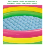 piscina gonflabila pentru copii, multicolora, rotunda, baza moale si trei inele gonflabile, dimensiuni 110 x 30 cm, vinil rezistent, gradina si exterior, impact vision®