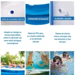 piscina gonflabila, culoare alb/albastru, dreptunghiulara, doua inele gonflabile, dimensiuni 200 x 150 x 50 cm, vinil rezistent, gradina si exterior, impact vision®