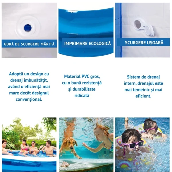 piscina gonflabila, culoare alb/albastru, dreptunghiulara, doua inele gonflabile, dimensiuni 200 x 150 x 50 cm, vinil rezistent, gradina si exterior, impact vision® piscina gonflabila, culoare alb/albastru, dreptunghiulara, doua inele gonflabile, dimensiuni 200 x 150 x 50 cm, vinil rezistent, gradina si exterior, impact vision®