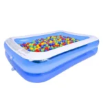 piscina gonflabila, culoare alb/albastru, dreptunghiulara, doua inele gonflabile, dimensiuni 200 x 150 x 50 cm, vinil rezistent, gradina si exterior, impact vision®
