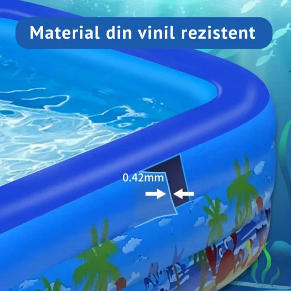 piscina gonflabila pentru copii, multicolora, dreptunghiulara, baza moale si trei inele gonflabile, dimensiuni 150 x 102 x 50 cm, vinil rezistent, gradina si exterior, impact vision® piscina gonflabila pentru copii, multicolora, dreptunghiulara, baza moale si trei inele gonflabile, dimensiuni 150 x 102 x 50 cm, vinil rezistent, gradina si exterior, impact vision®