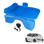 saltea auto gonflabila pentru bancheta, 2 perne incluse si pompa, albastru, impact vision®