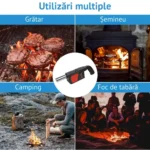 suflanta electrica pentru gratar, portabila, cu alimentare pe baterii, negru,  impact vision®