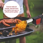 suflanta electrica pentru gratar, portabila, cu alimentare pe baterii, negru,  impact vision®
