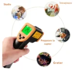 termometru digital cu infrarosu, portabil, masurare 50°c la 420°c , negru/portocaliu impact vision®