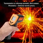 termometru digital cu infrarosu, portabil, masurare 50°c la 420°c , negru/portocaliu impact vision®