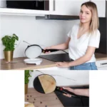 tigaie electrica pentru clatite, 20 cm, 600w, suprafata antiaderenta, rosie , impact vision®