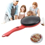 tigaie electrica pentru clatite, 20 cm, 600w, suprafata antiaderenta, rosie , impact vision®