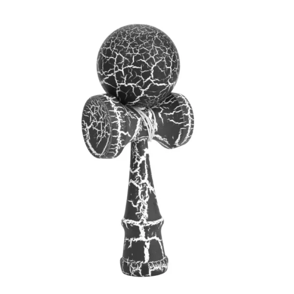 kendama profesionala din lemn, 18 cm – model clasic cu design crapat, culoare negru/alb, impact vision® kendama profesionala din lemn, 18 cm – model clasic cu design crapat, culoare negru/alb, impact vision®