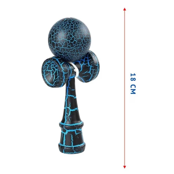 kendama profesionala din lemn, 18 cm – model clasic cu design crapat, culoare albastru/negru, impact vision® kendama profesionala din lemn, 18 cm – model clasic cu design crapat, culoare albastru/negru, impact vision®