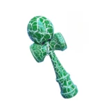 kendama profesionala din lemn, 18 cm – model clasic cu design crapat, culoare verde/alb, impact vision®