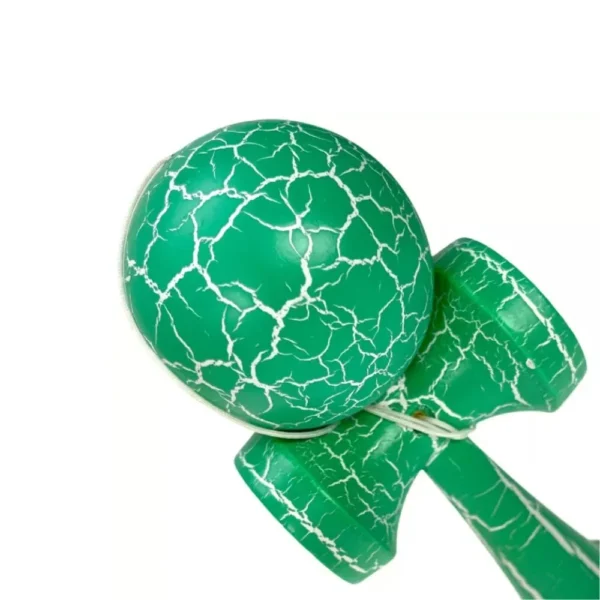kendama profesionala din lemn, 18 cm – model clasic cu design crapat, culoare verde/alb, impact vision® kendama profesionala din lemn, 18 cm – model clasic cu design crapat, culoare verde/alb, impact vision®