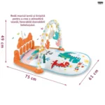 centru de activitati si joaca cu saltea interactiva si pian 4 in 1 pentru bebelusi – impact vision®