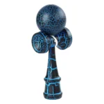 kendama profesionala din lemn, 18 cm – model clasic cu design crapat, culoare albastru/negru, impact vision®